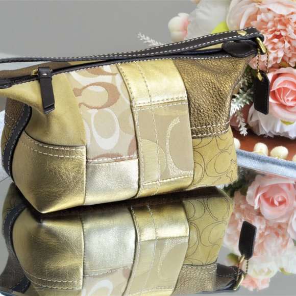 CLASSIC COACH GOLD PATCHWORK BAG - Picture 1 of 3